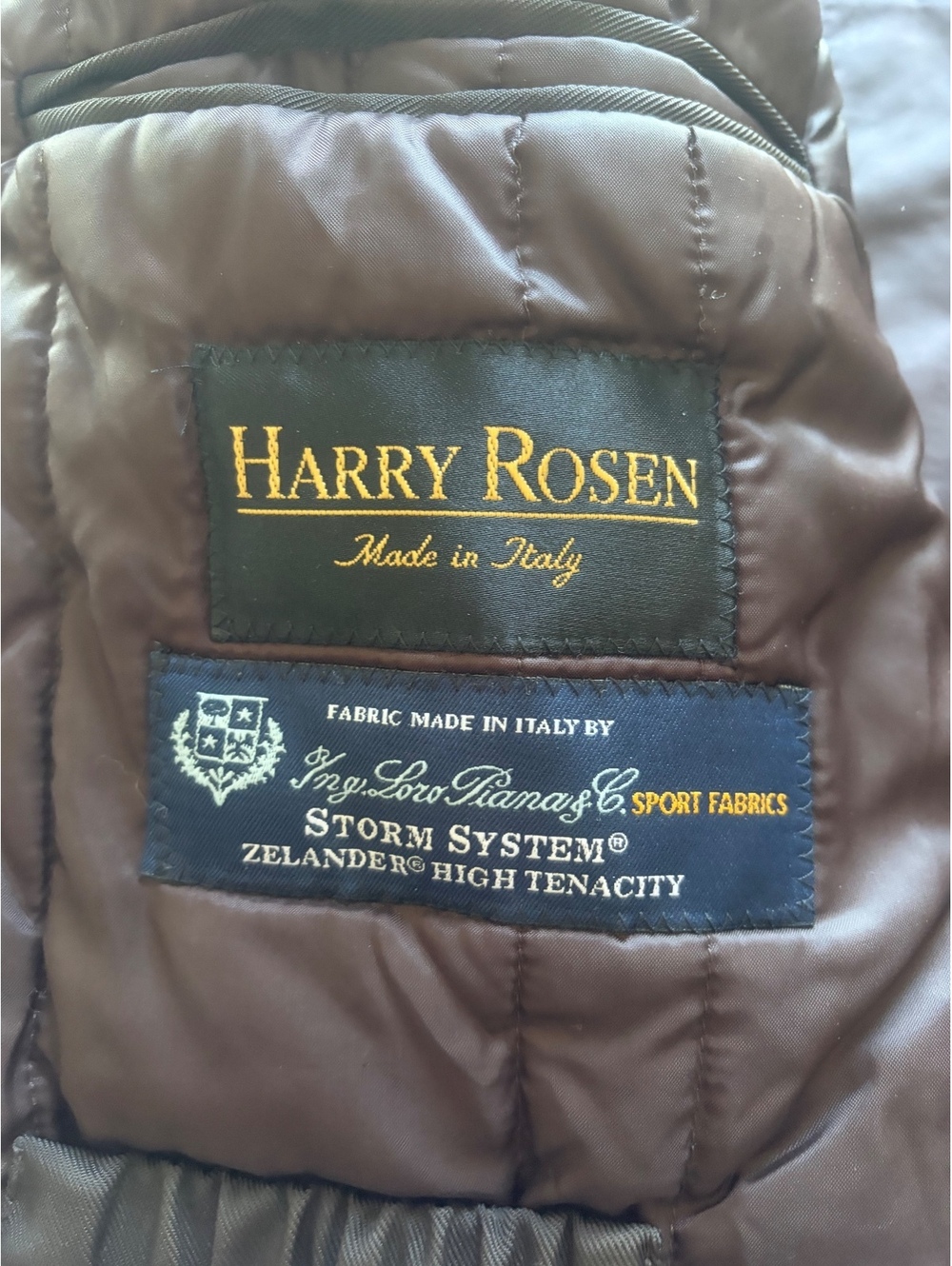 Loro Piana Harry Rosen Brown Wool Coat Made in Italy,
